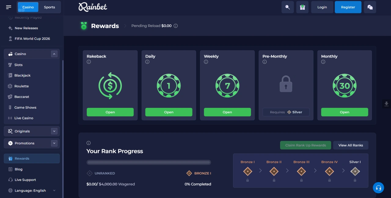 Rainbet Bonus
